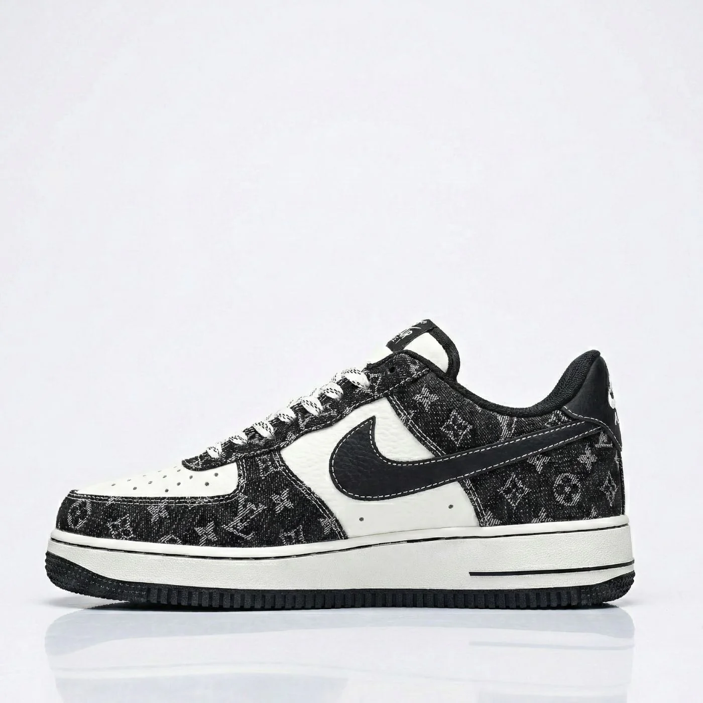 Black Denim LV Air Force 1 - Image 4