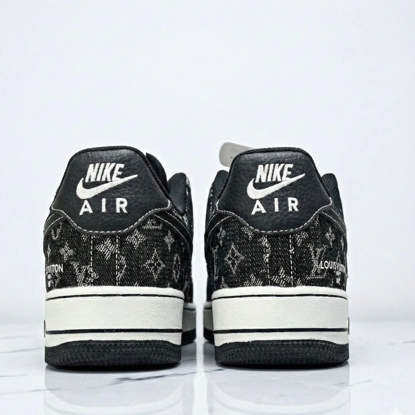 Black Denim LV Air Force 1 - Image 5