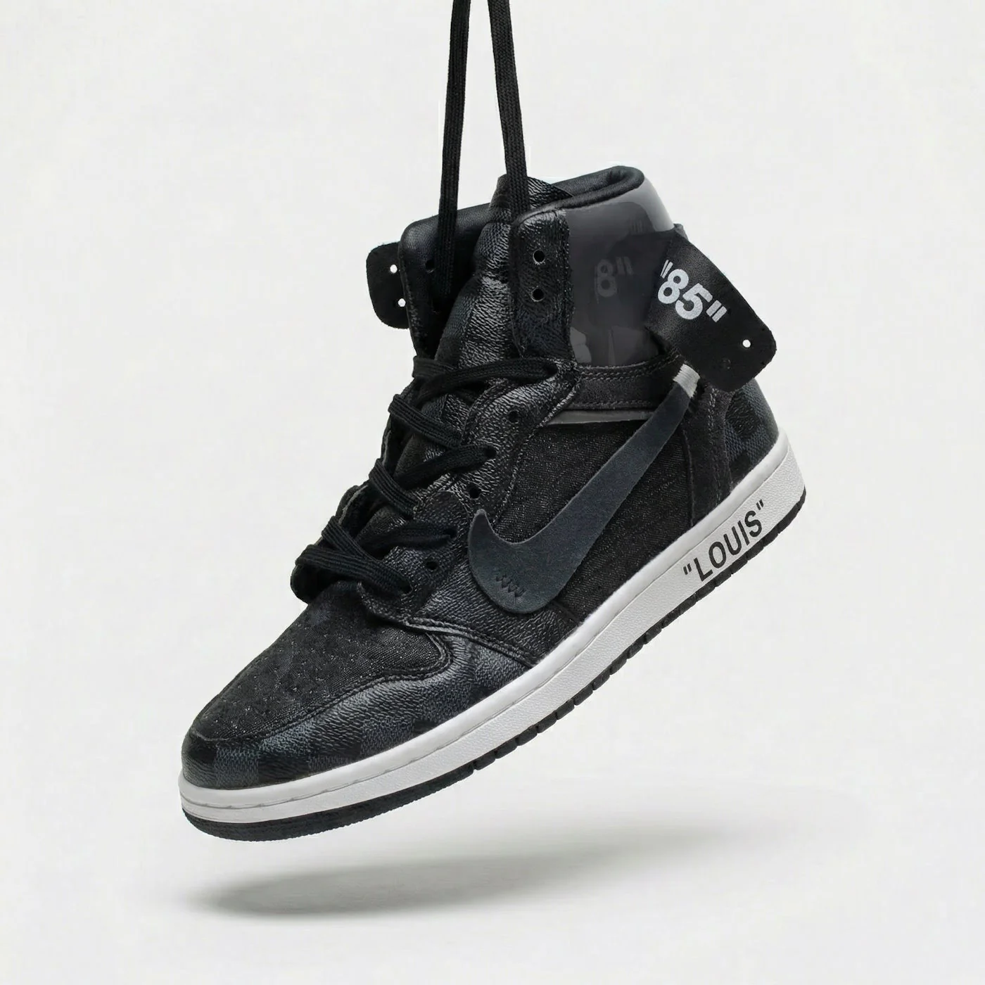 Black Off-Louis LV Jordan 1 - Image 3