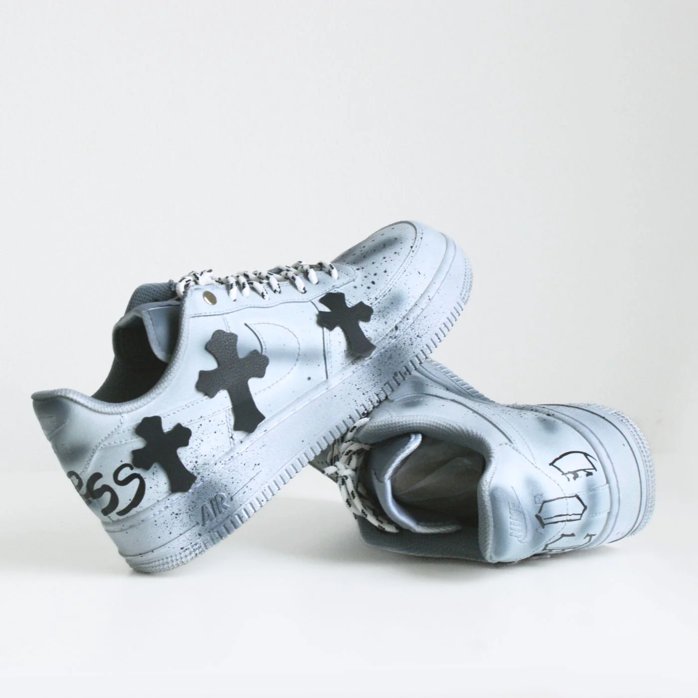 Blue Chrome Hearts Air Force 1 - Image 5