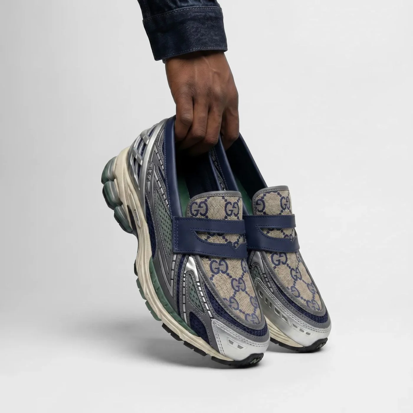 Dark Navy GG New Balance 1906L Loafers - Image 3