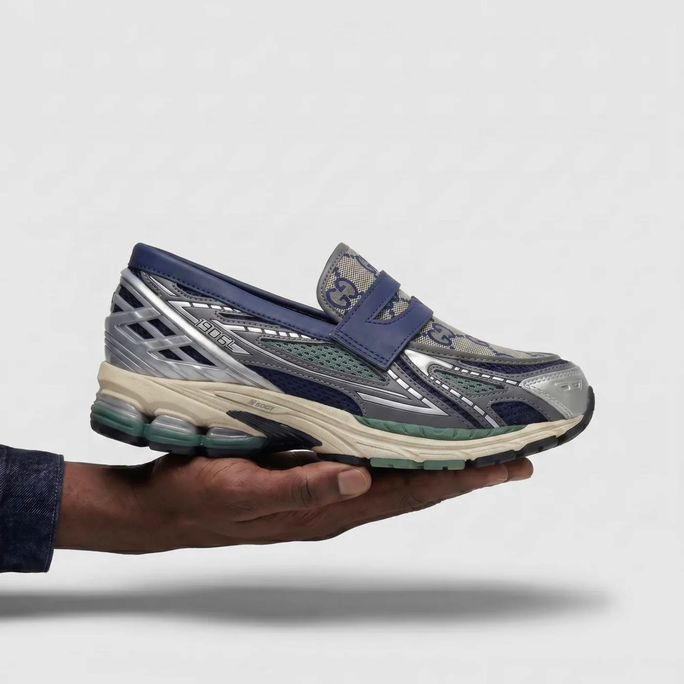 Dark Navy GG New Balance 1906L Loafers - Image 4