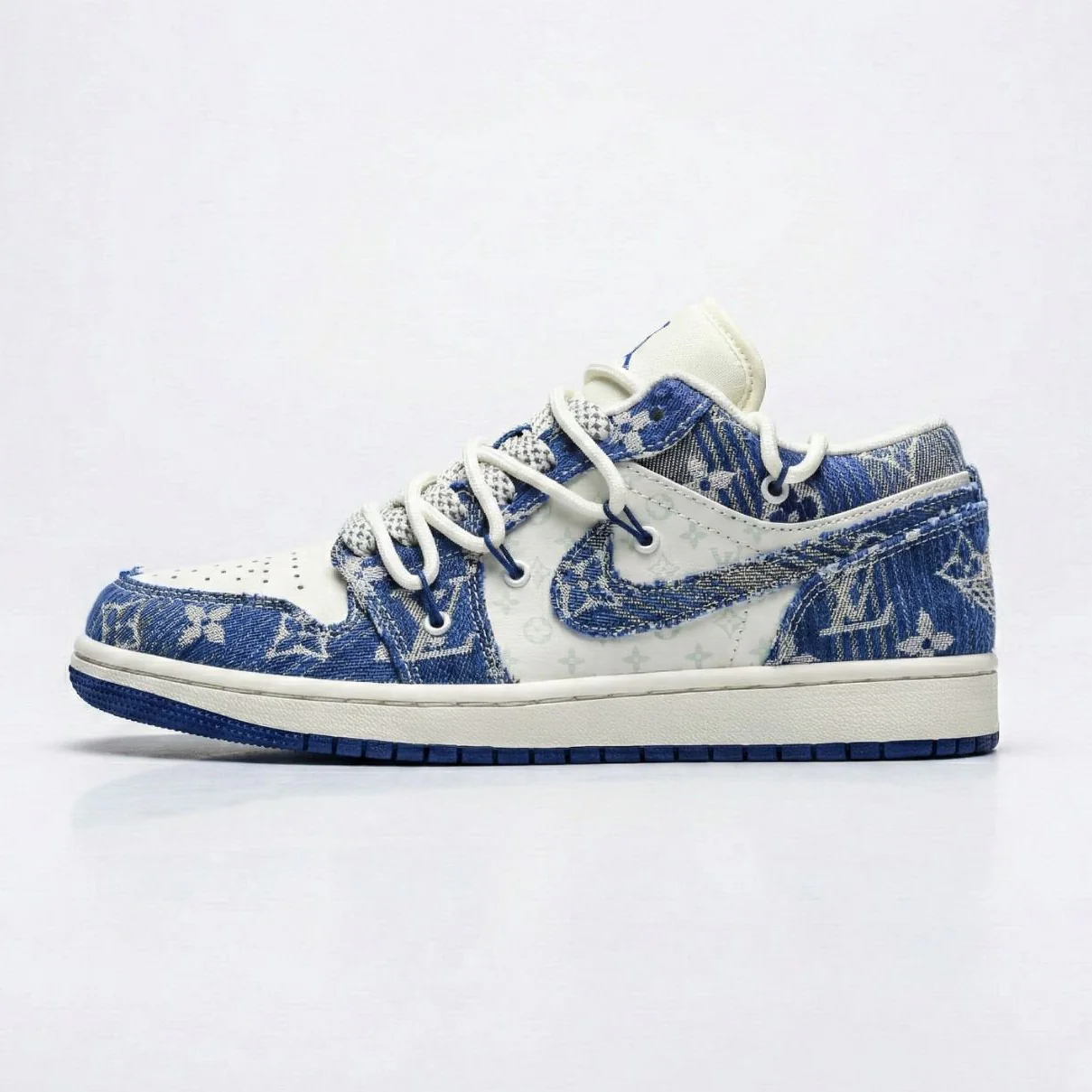 Indigo Stitch LV Air Jordan 1 - Image 5
