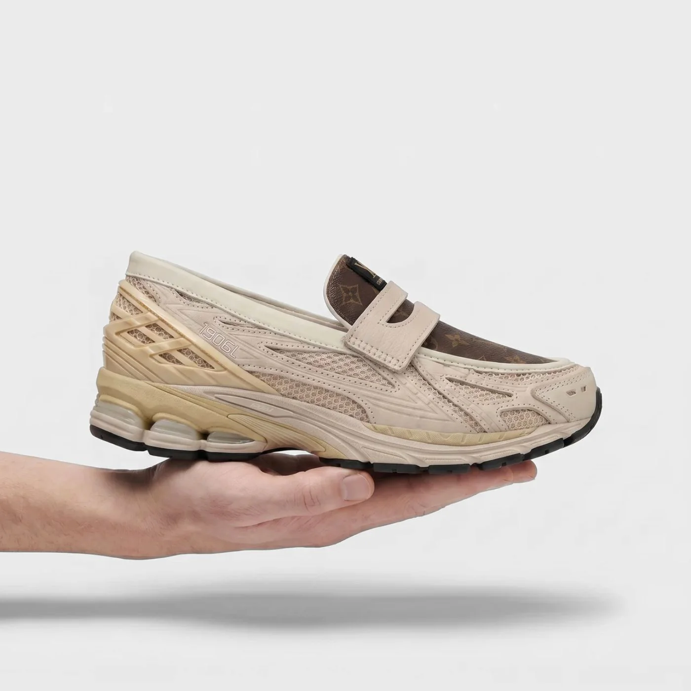 Khaki LV New Balance 1906L Loafers - Image 3