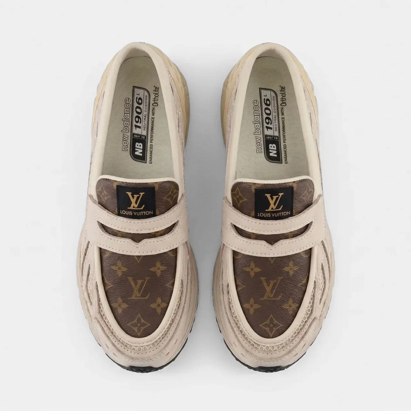 Khaki LV New Balance 1906L Loafers - Image 4