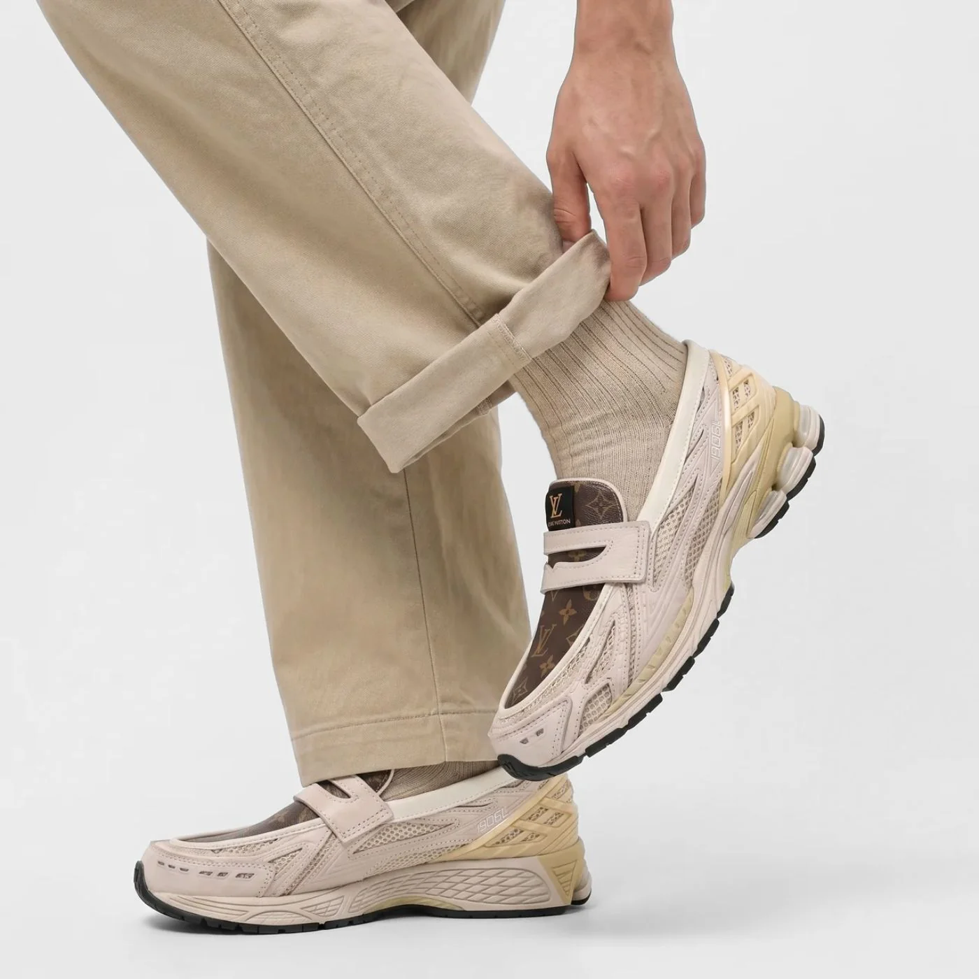 Khaki LV New Balance 1906L Loafers - Image 5