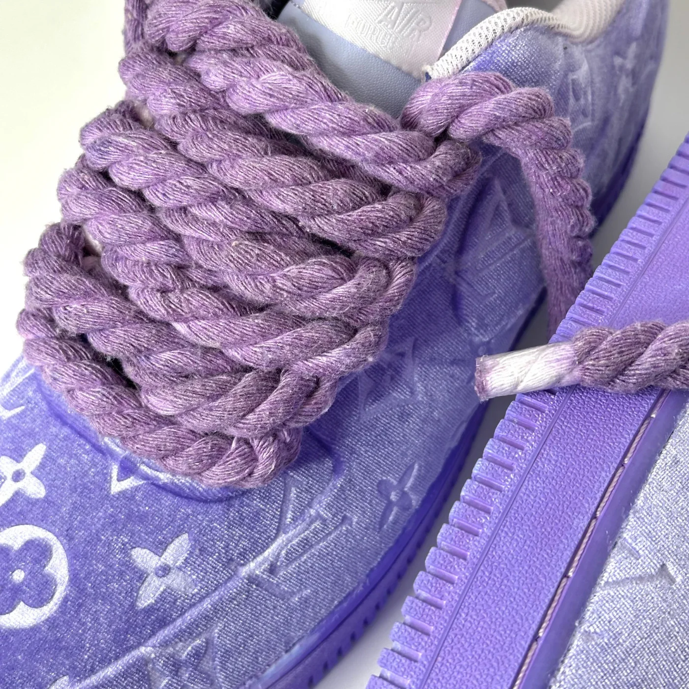 Purple LV Velvet Air Force 1 - Image 4