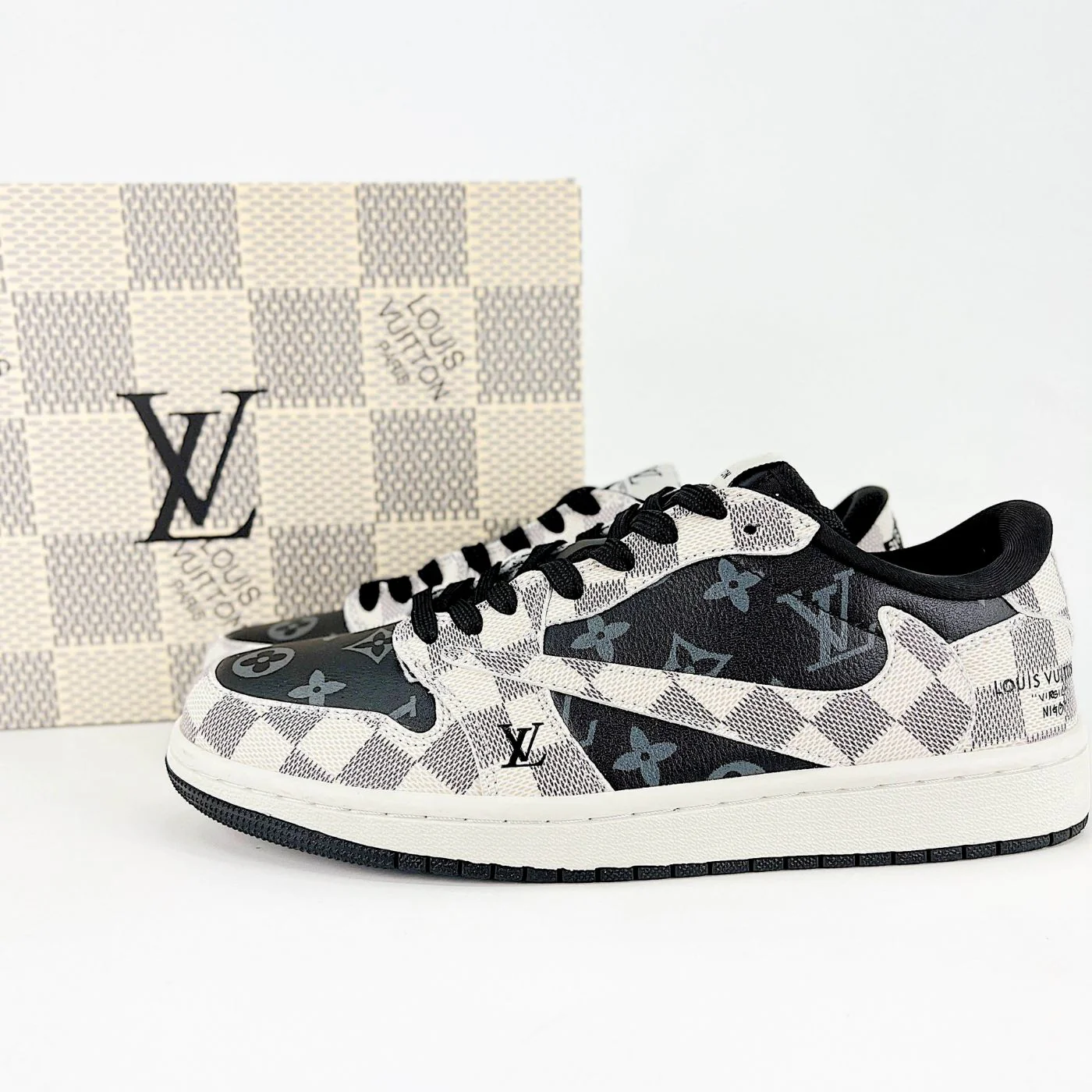 Royal Black LV Air Jordan 1 - Image 3