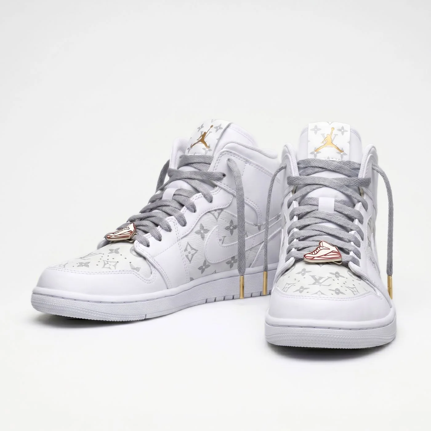 White LV Jordan 1 Mid - Image 3