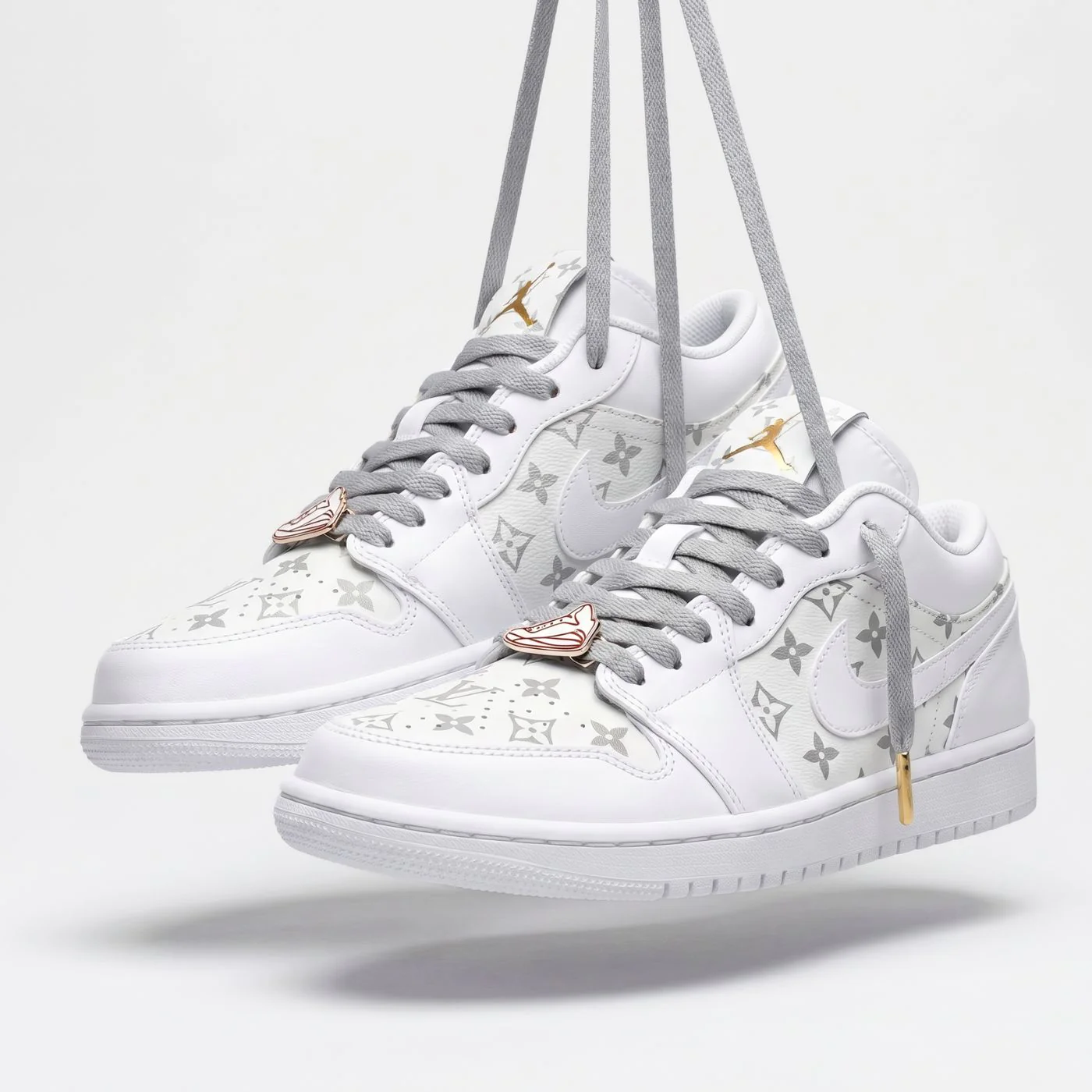 White LV Jordan 1 Low - Image 2