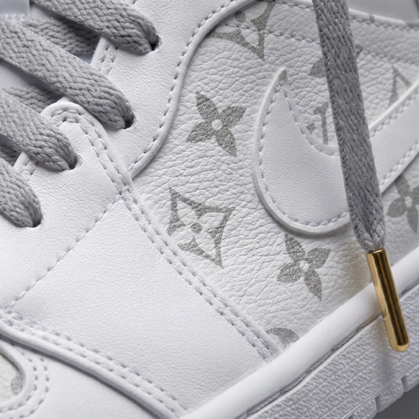 White LV Jordan 1 Mid - Image 7